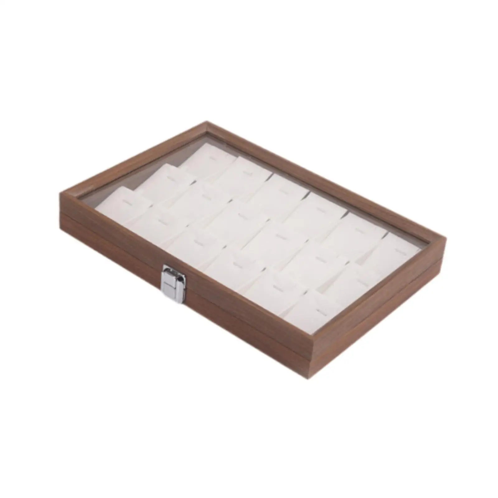 

Деревянная шкатулка для драгоценностей, штабелируемый держатель для ожерелья для серег, ожерелий, брошей, 18 сеток