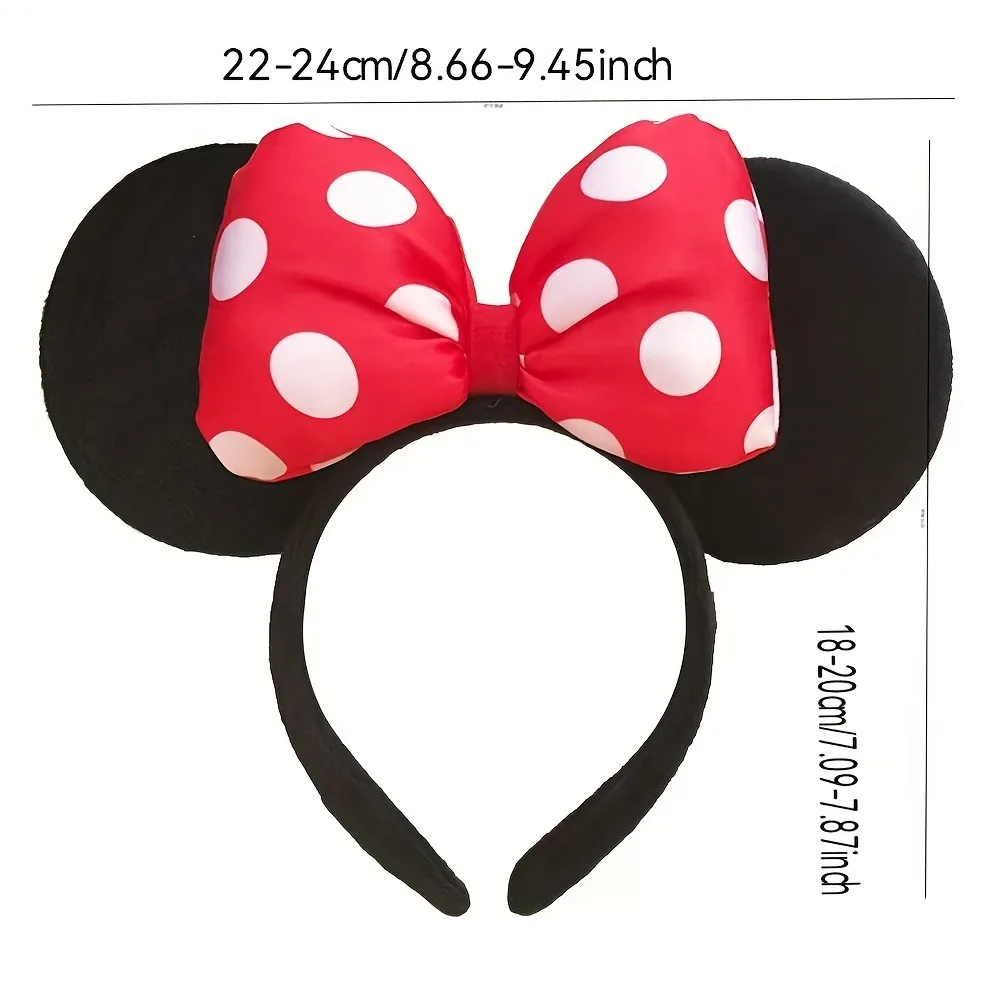 1 Stück Minnie Maus Ohren Prinzessinnen-Haarreif Niedlicher Runder Punkte-Haarreif Süße Haarreifen für Party, Festival, Park, Damen-Haaraccessoire – Detail 5
