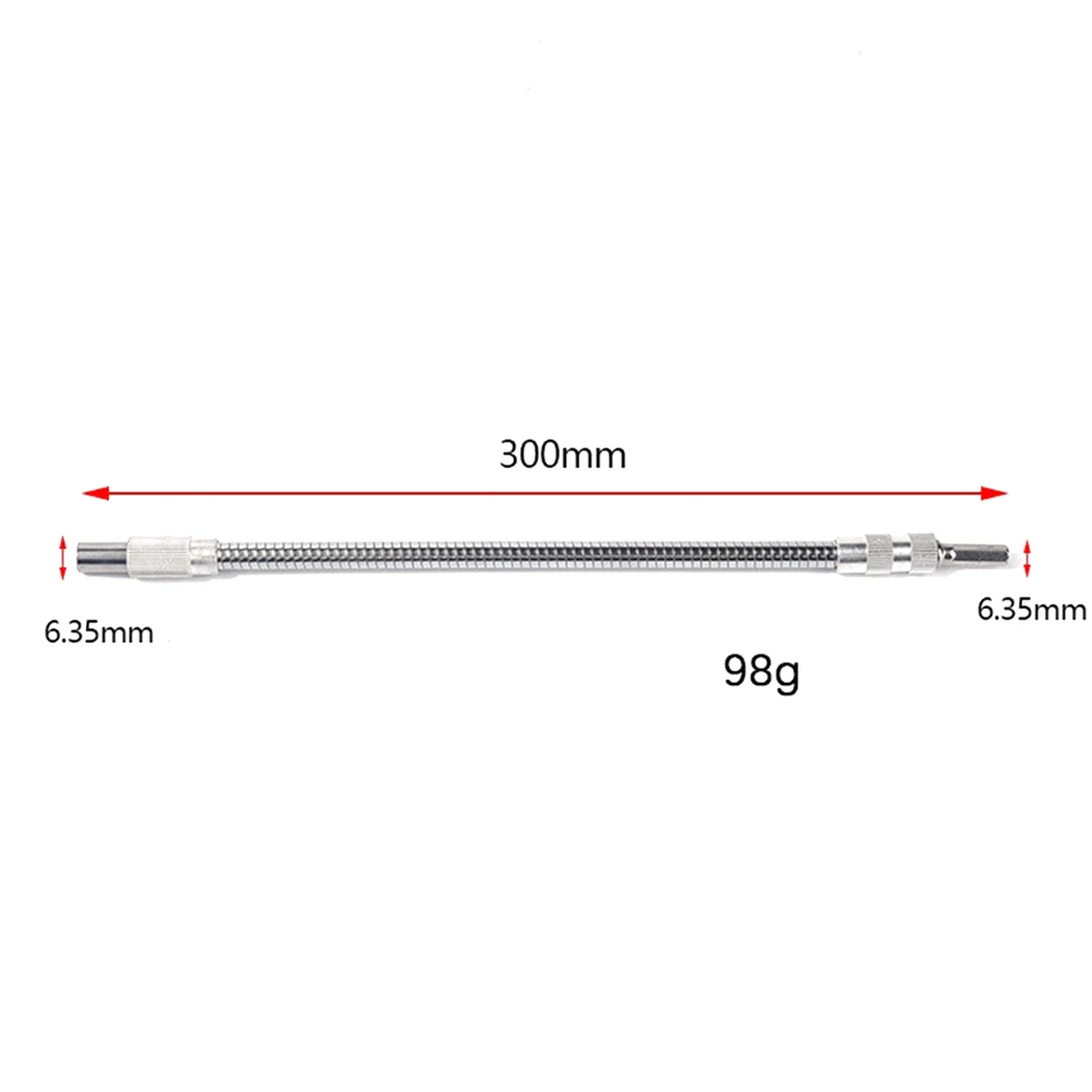 150-400Mm 1/4 Hex Flexibele Extension Shaft Flexibele As Bit Houder Impact Driver Ratel Schroevendraaier Verlengen Staaf 10-3/4 "Lengte