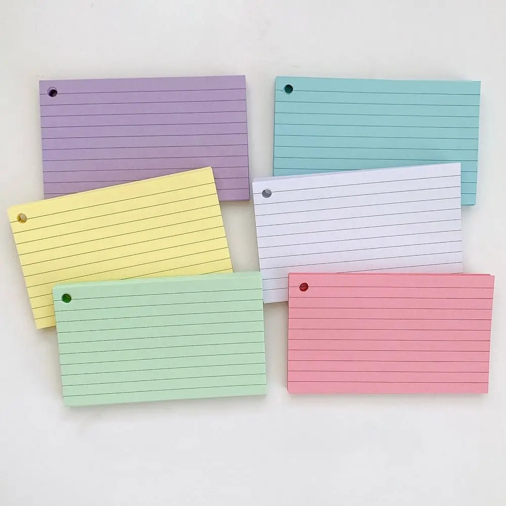 Portable Horizontal Line Binder Memo Book Loose-Leaf Double-sided Flash Cards With Cover Revision Cards Office