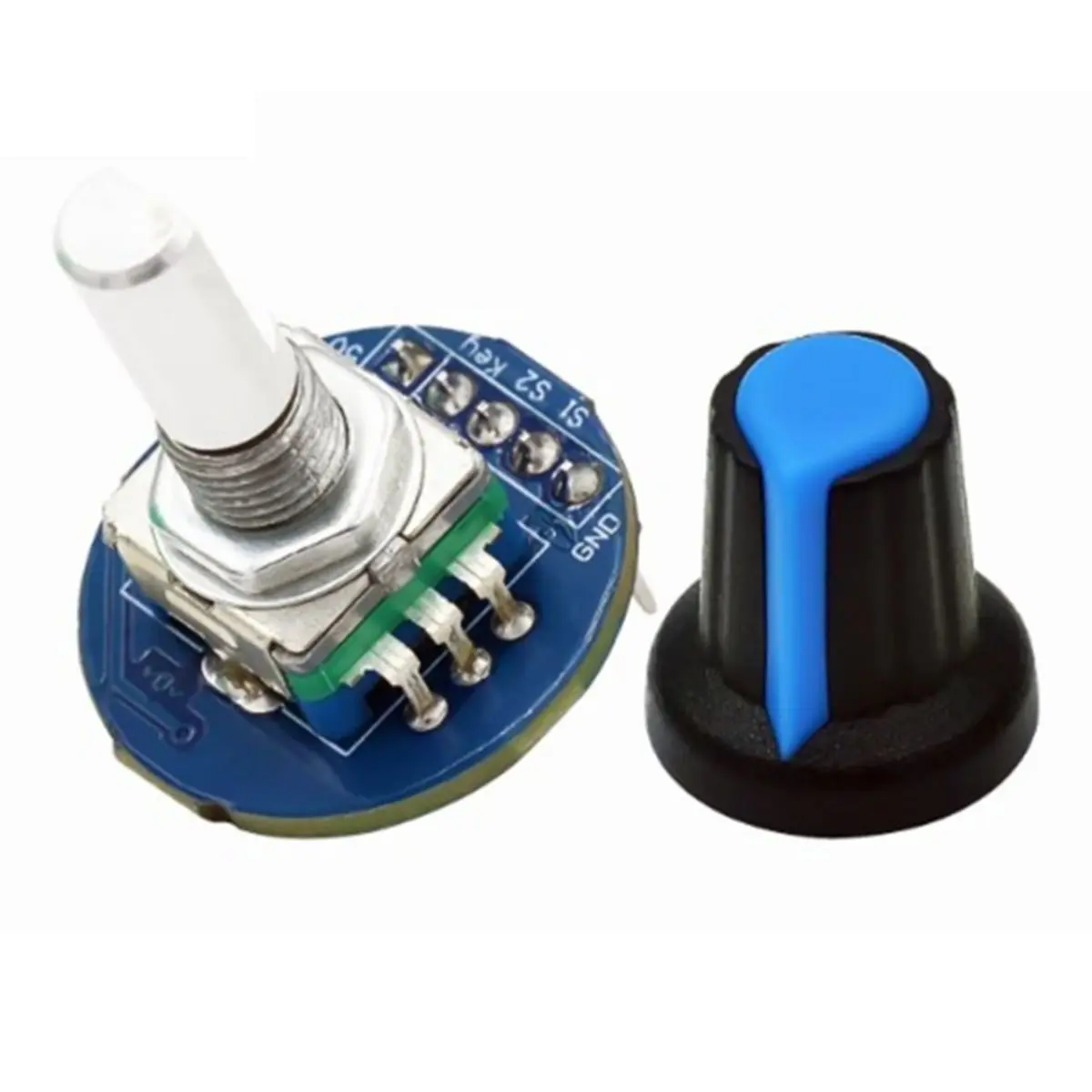 DT412 STOCK-5PCS EC11 Rotary Encoder Module 5V Push Button Switch 360 Degree Rotation for DIY Projects with Knob Cap