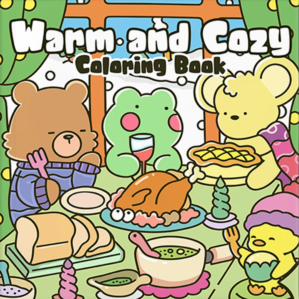 Warm and Cozy Bold-easy Patterns Coloring Book for Adults Cute Drawing Book Perfect Gift for Party and Birthday