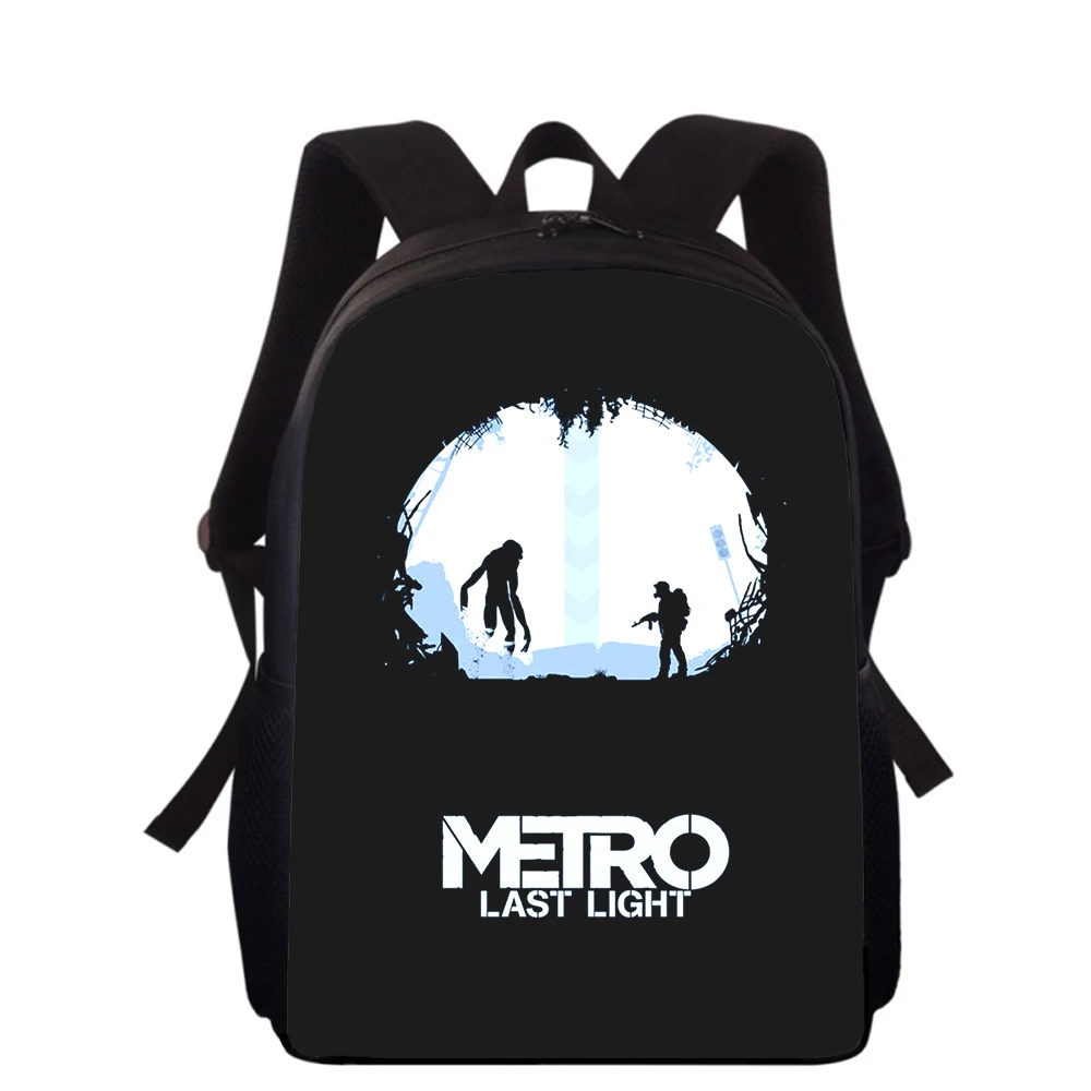 3D Print sacos escolares primários para meninos e meninas, estudantes sacos de livros escolares, jogo Metro Redux, 16"