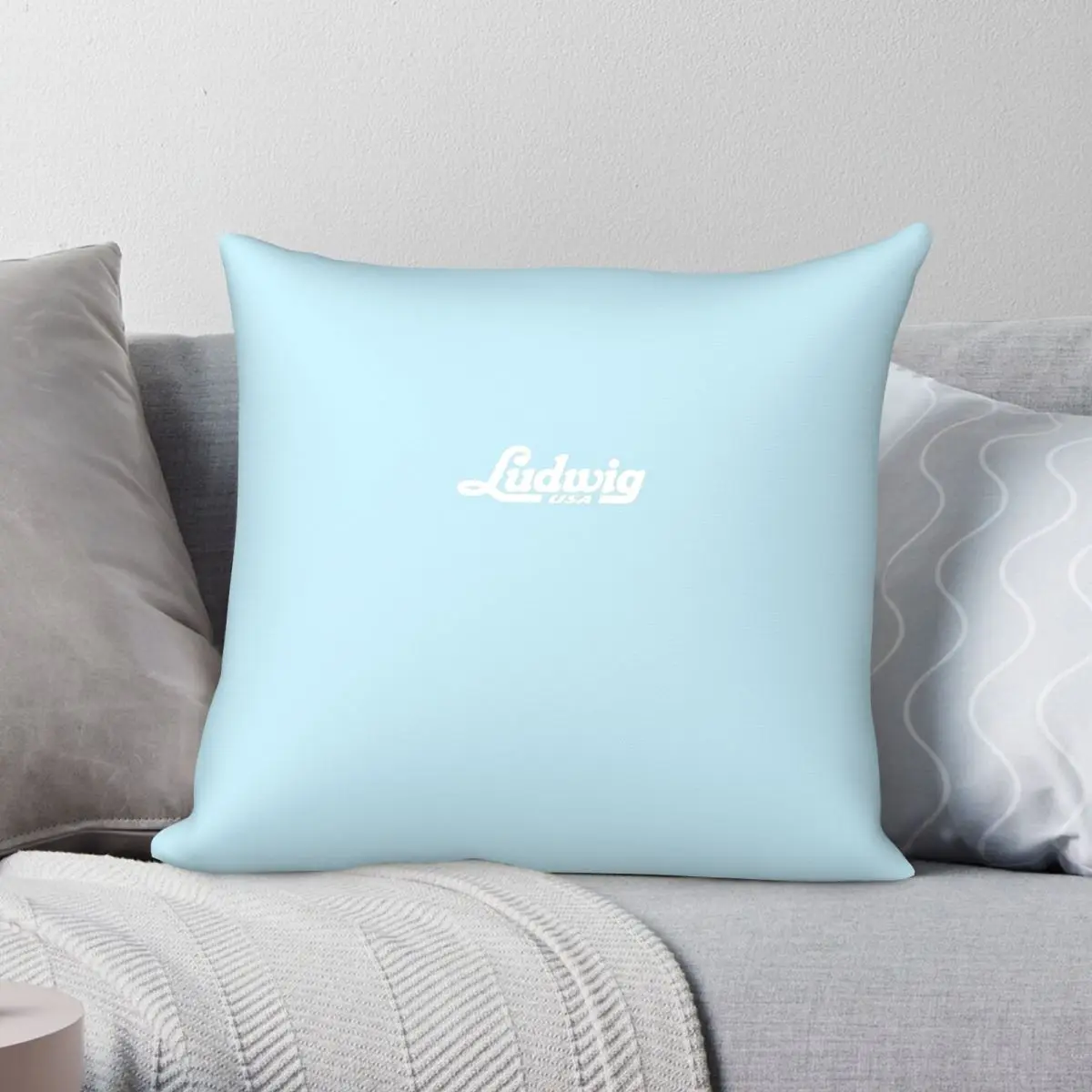 Ludwig Drums Logo Square Pillowcase Polyester Linen Velvet Printed Zip Decor Sofa Cushion Cover
