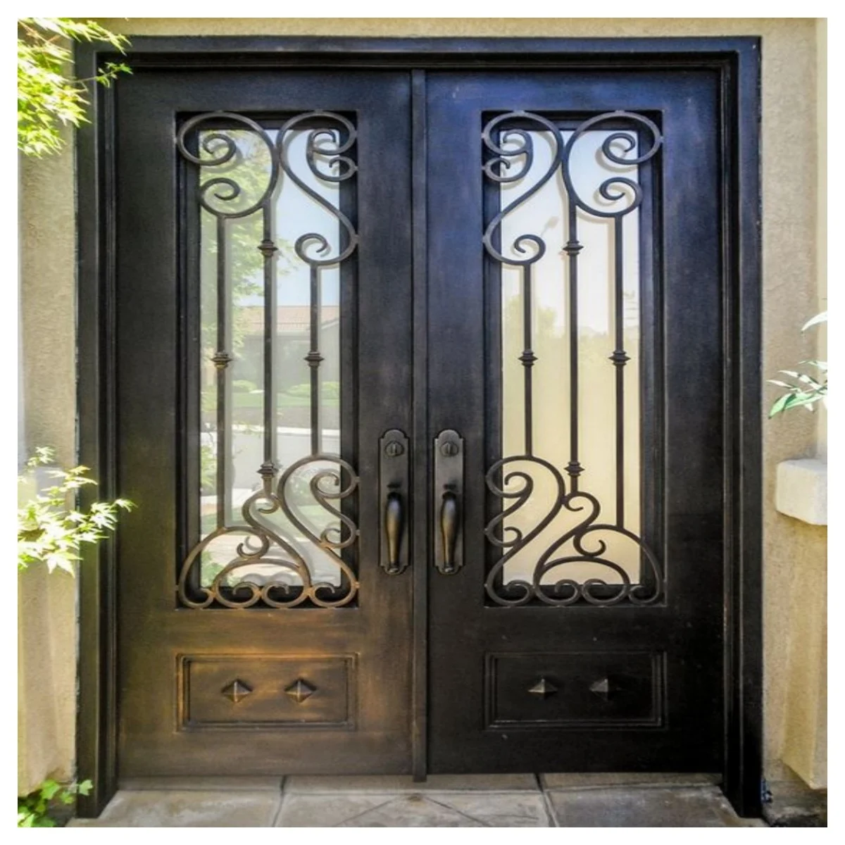 Wrought Iron Front Doors China  Steel Glass Iron Doors for Home