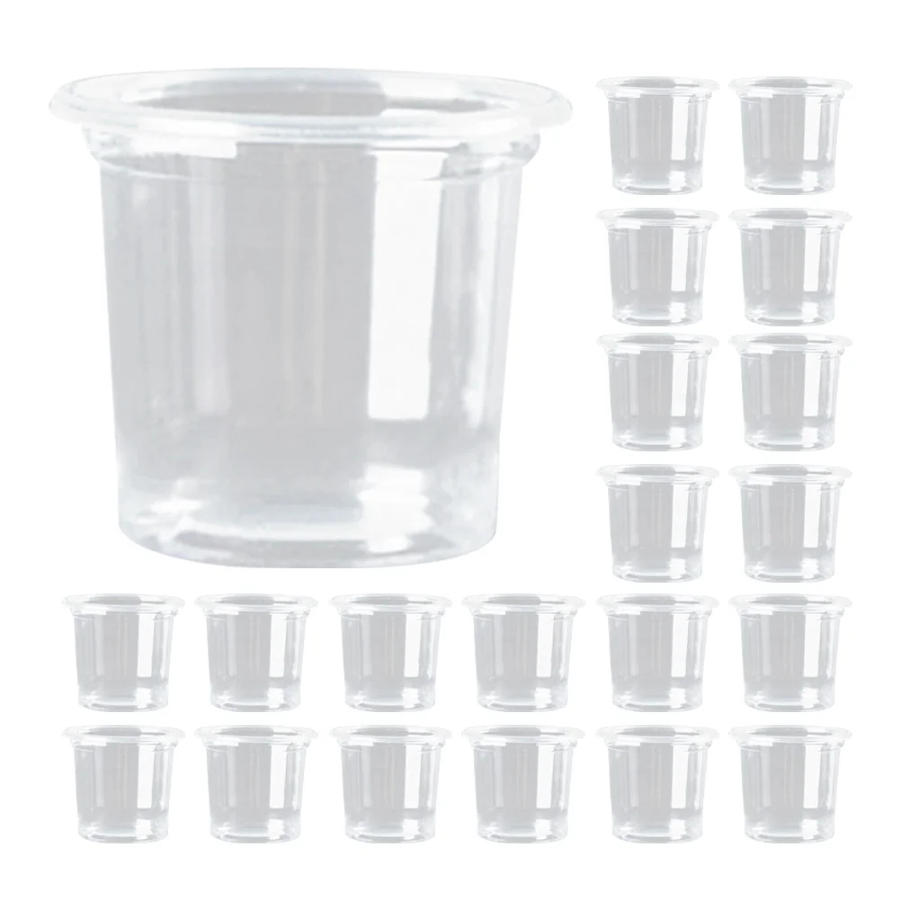 

100Pcs Mini Small Disposable Tasting Cups Clear 20ml Sample Portion Juice Sauce Cups for Party Mini Juice Cup Sauce Containers