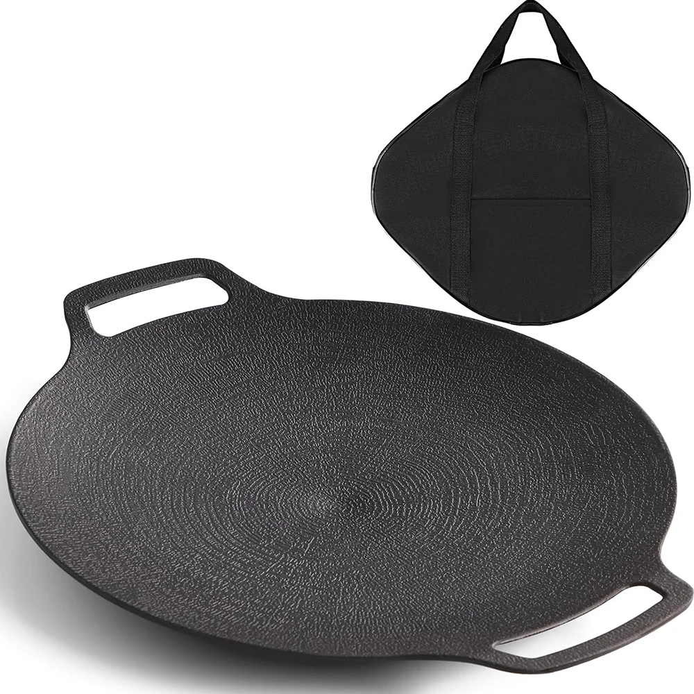 Korean BBQ Grill Pan Non-stick Cast Aluminum Griddle Fry Pan for Indoor Outdoor Camping,Stove Top and Gas Induction Universal