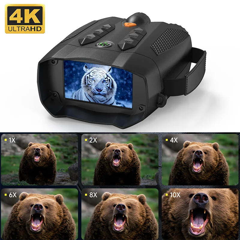 

10X Night Vision Binoculars 800M Long Distance Thermal Infrared Goggles 4K Digital Optical Telescope for Darkness Hunting
