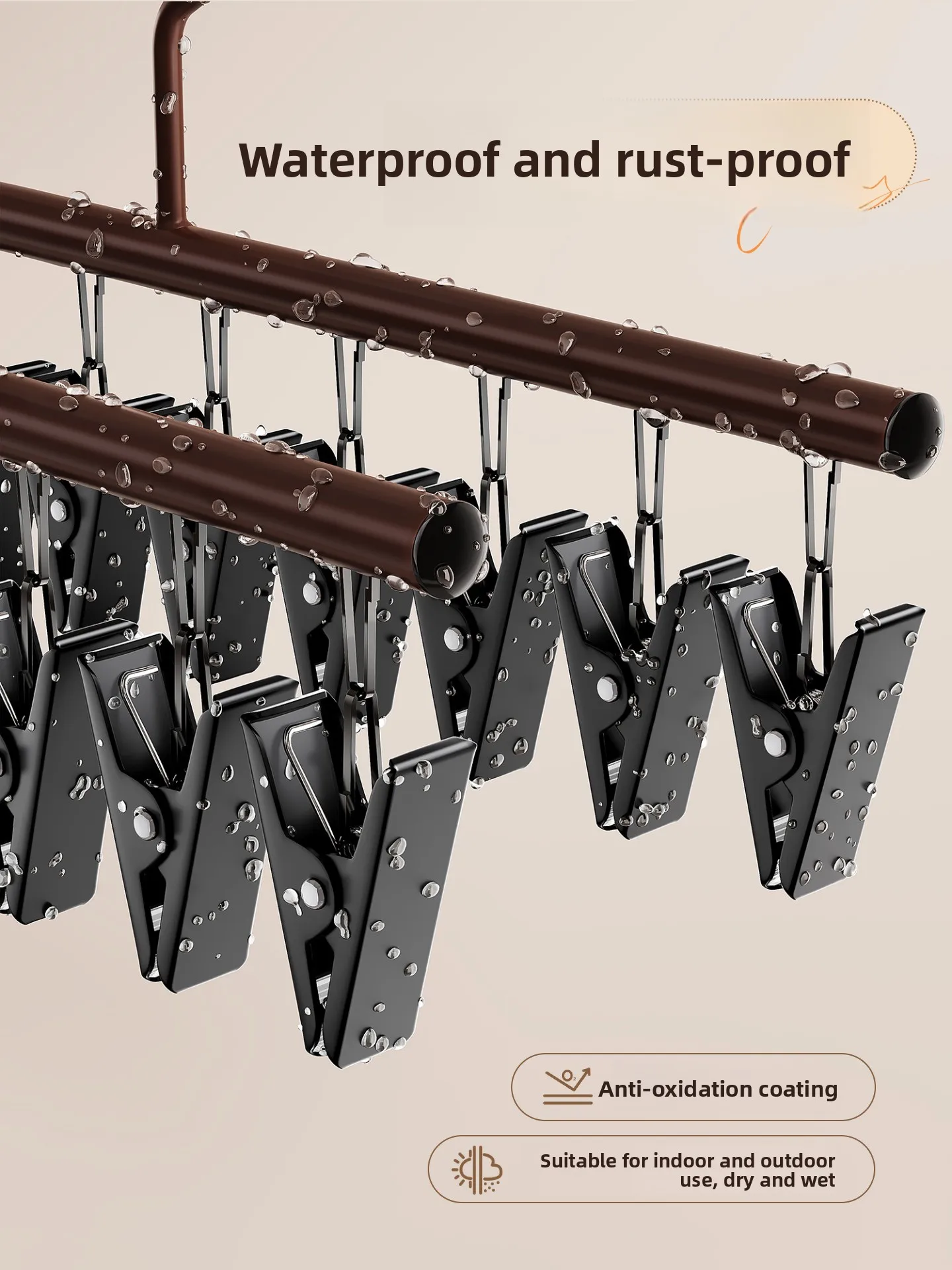 

Multi-Hook Socks Drying Rack Balcony Underwear Pants Clip Anti-Slip Plastic Clothes Drying Hanger Organizer Recommended by Fo...