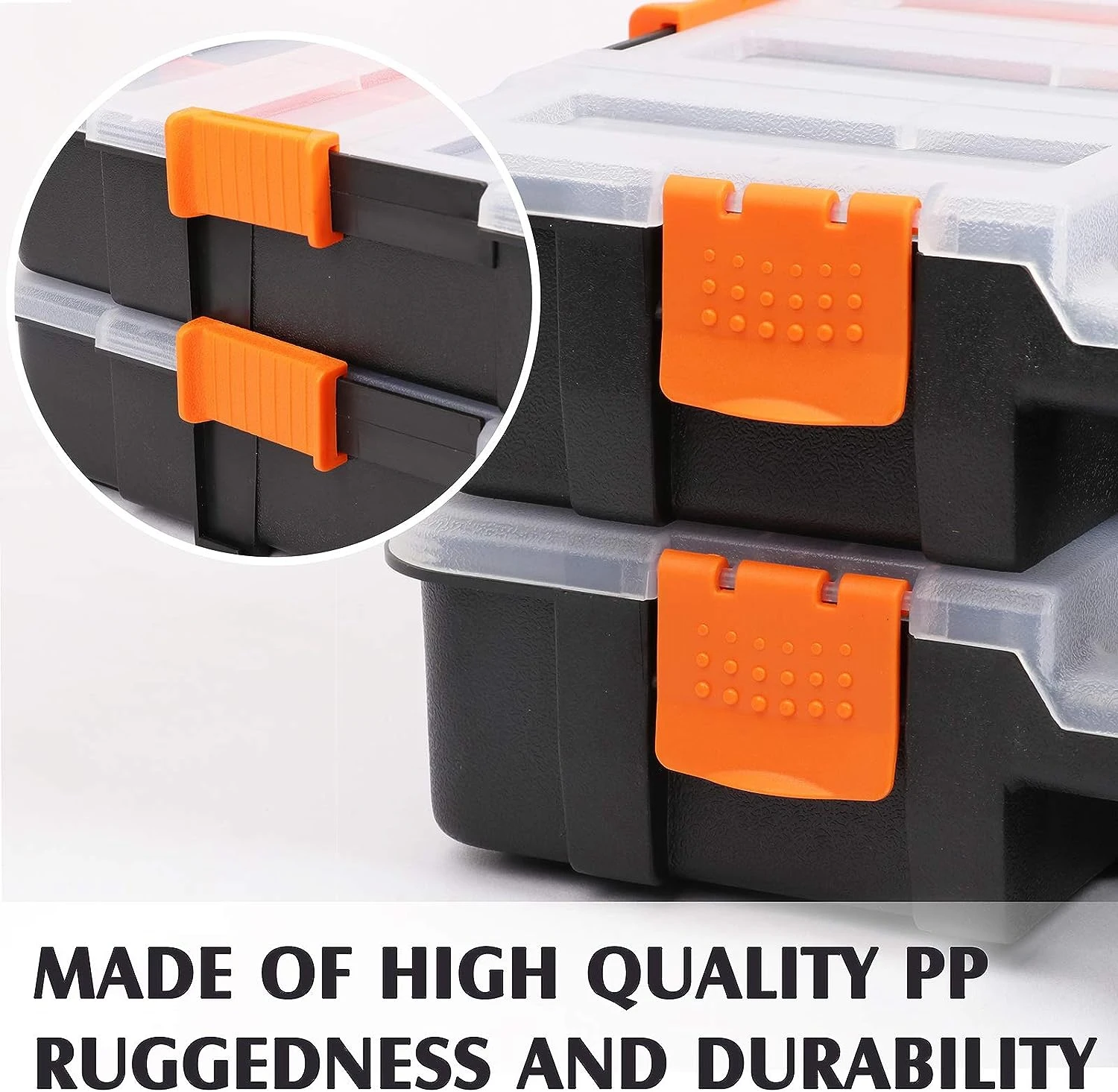 Stackable Tool Box Portable Parts Box Hardware Tool Storage Case Multi-grid Plastic Tool Case Electronic Component Toolbox