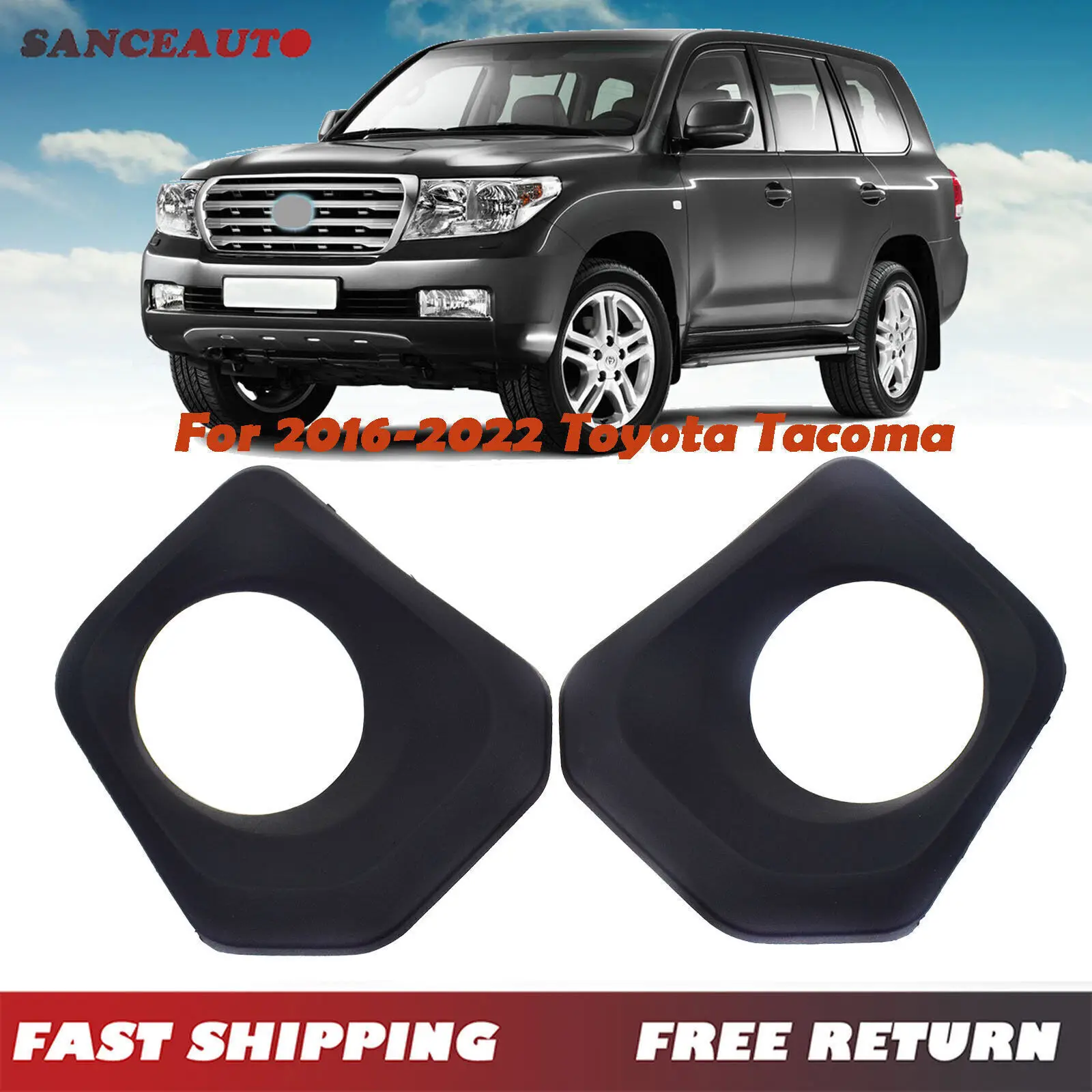 

The left and right fog lamp decorative frames are suitable for 2016-22 Toyota Tacoma 5212704020 and 5212804020-