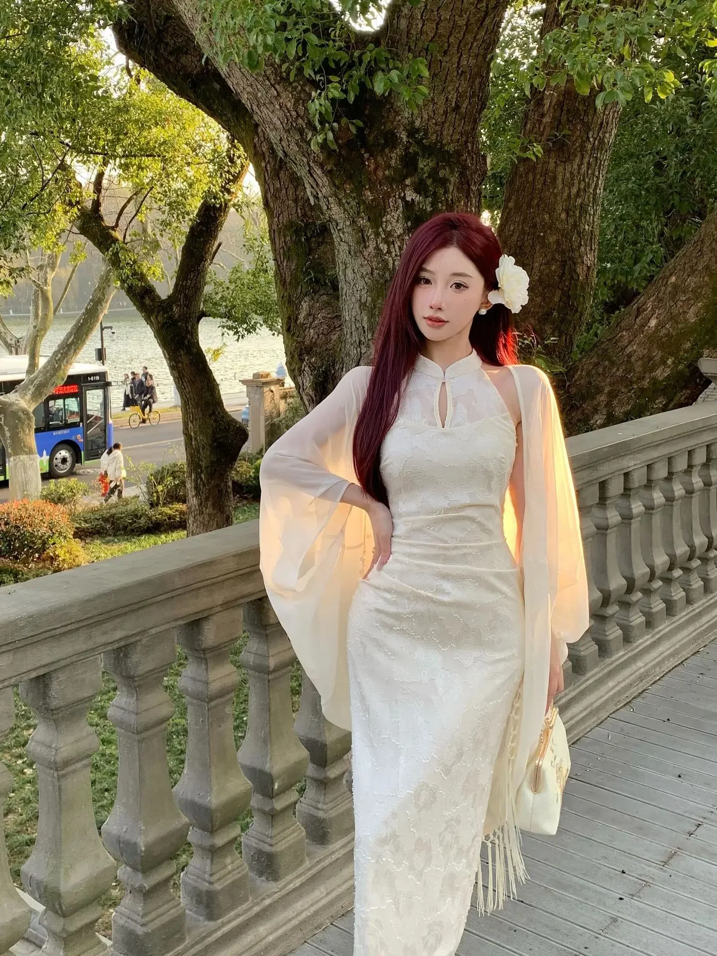 

Oriental Halter Qipao Dress Female Summer Chinese Style Niche Split Evening Dress Sexy Elegant Improved Cheongsam Fashion Party