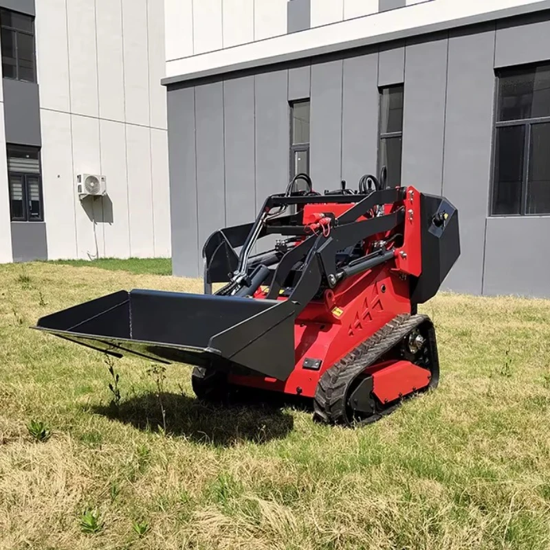 

Agricultural Compact Loader Diesel Powered Track Loader Skid Steer with 4 in 1 Bucket for Farm Ranch