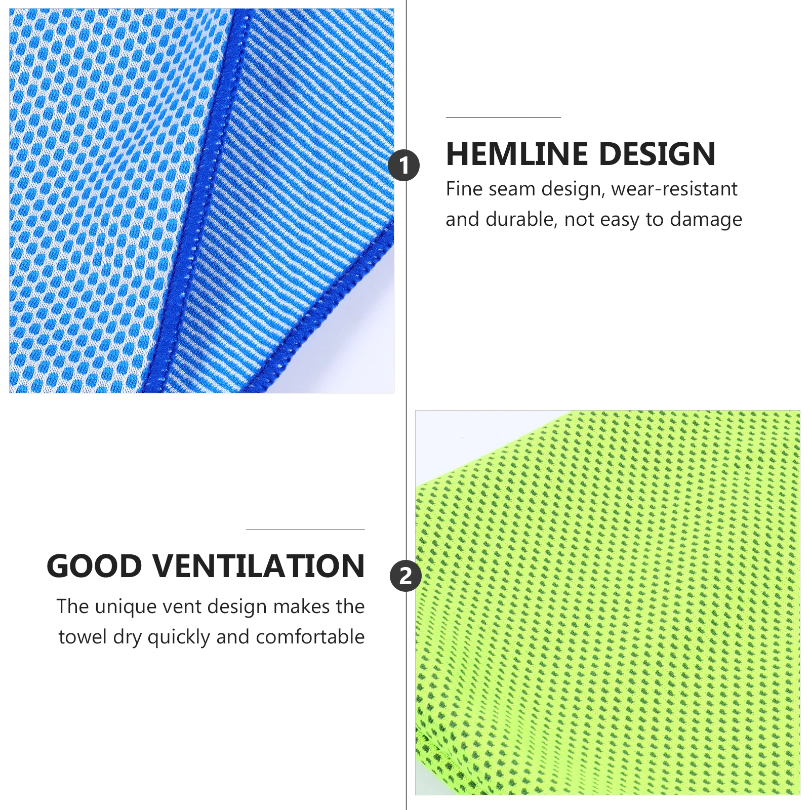 

2 Pcs Quick-drying Cold Towel Beach Summer Sports Polyester Cool Chilly Fitness Face Outdoor