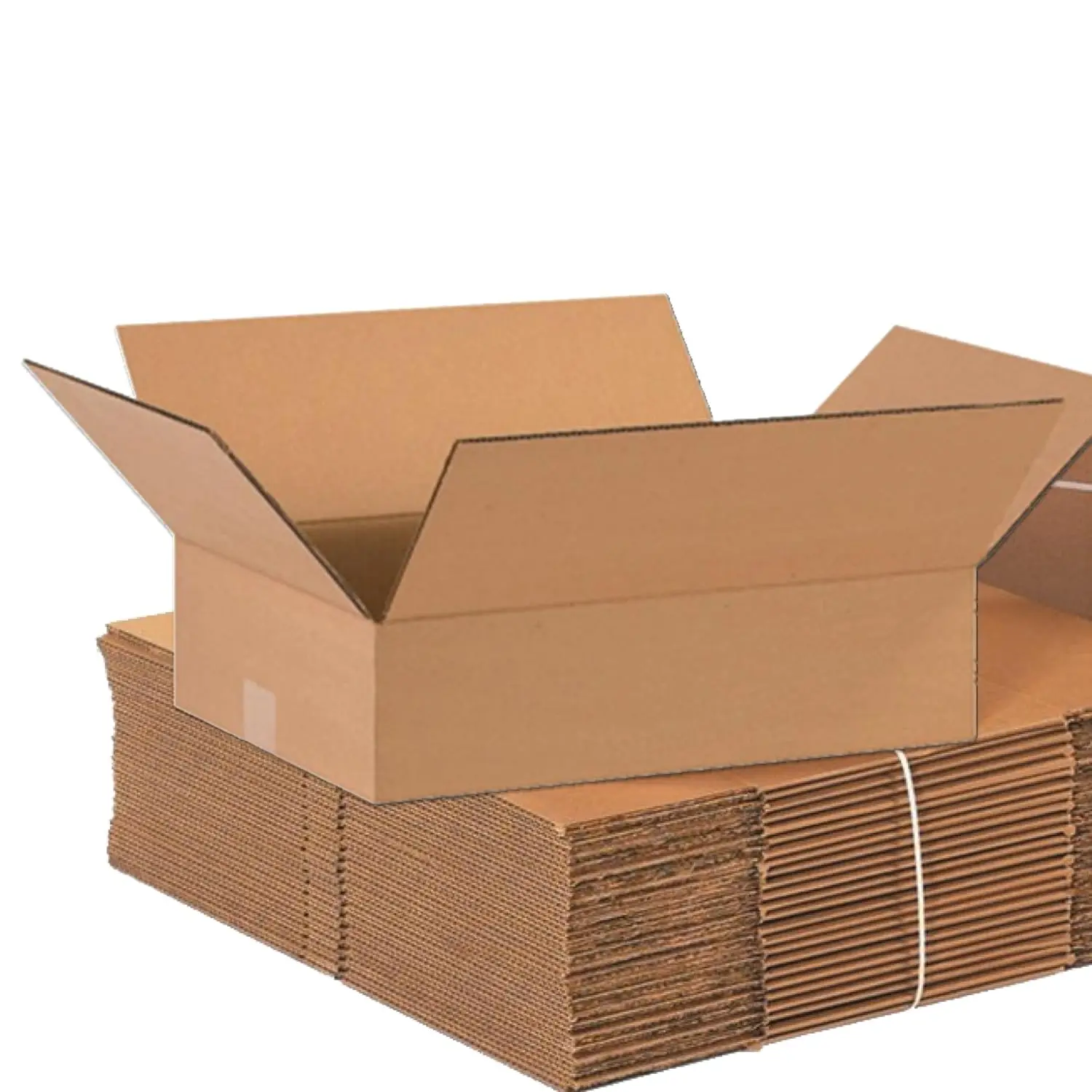 

Flat Corrugated Cardboard Boxes 16x12x4 Inches, 25-Pack for Moving, Mailing, and Storage