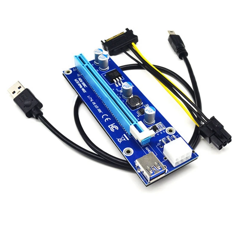 M2 NGFF To 16X Graphics Card Extension Cable 6Pin DC-DC Single Power Supply 8 Card Adapter Cable 008C