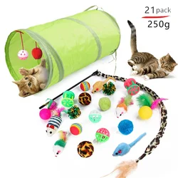 Kitten Toys Variety Pack-Pet Cat Toys Combination Set, Funny Cat Stick, Sisal Mouse, Bell Ball, Cat Supplies