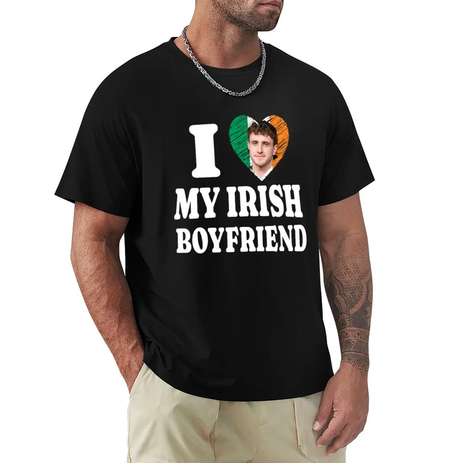 Camiseta transpirable de talla grande con estampado de mi novio irlandés Paul Mescal, I Love Paul Mescal, mi novio irlandés