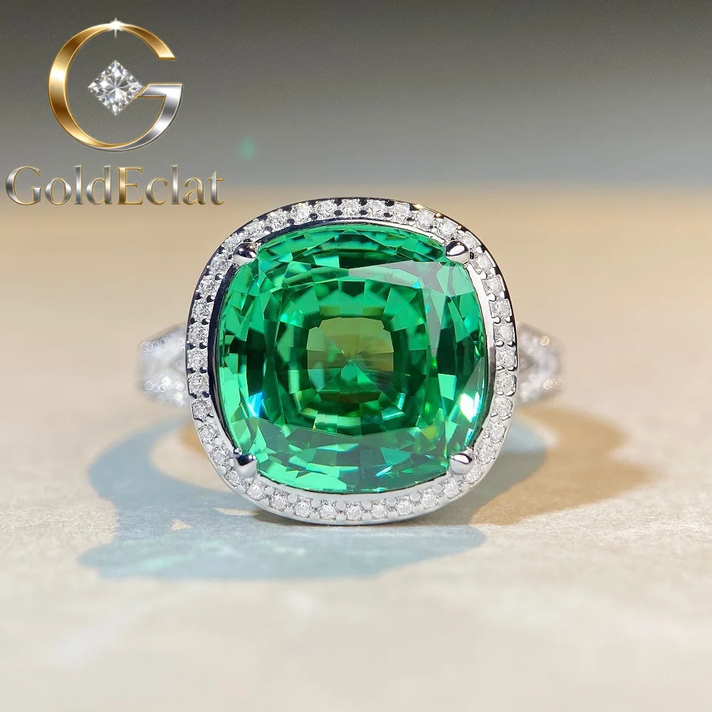 

Кольцо GoldEclat Luxury из белого золота и платины PT950 с зеленым бриллиантом для женщин, 5 карат