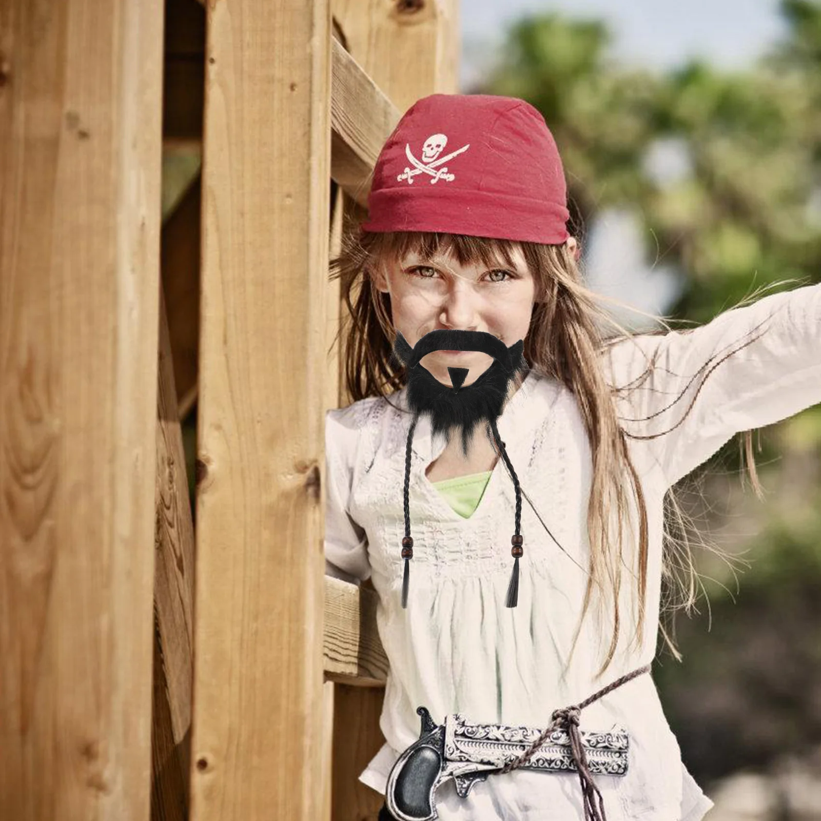 Barba Falsa Bigode Artificial, Barba Falsa Engraçada, Chin Braid Cosplay, 1 Conjunto