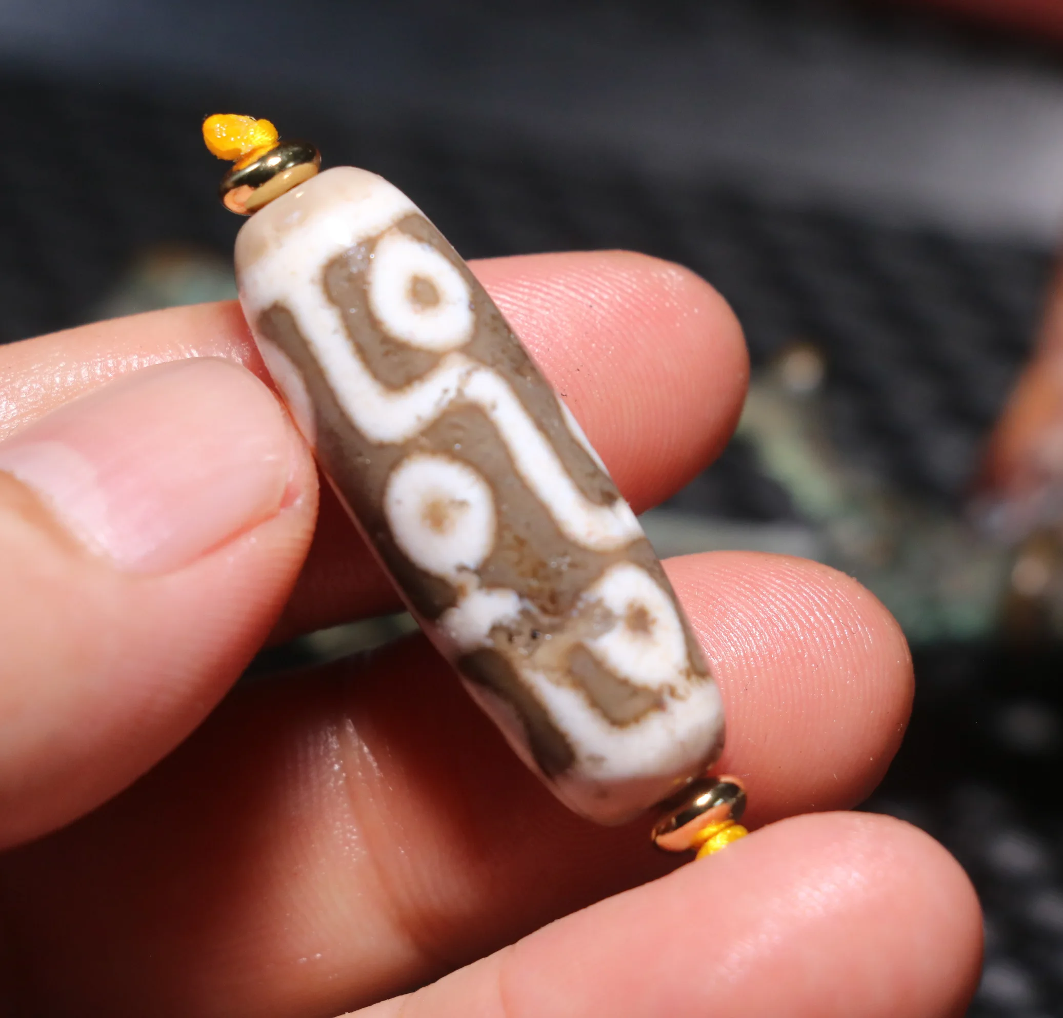 4A Q Magic Energy Tibetan Top Old Agate Fold Line 9 Eyed King dZi Bead Size Fit For Making Bracelet For Jewelry Amulet Timestown