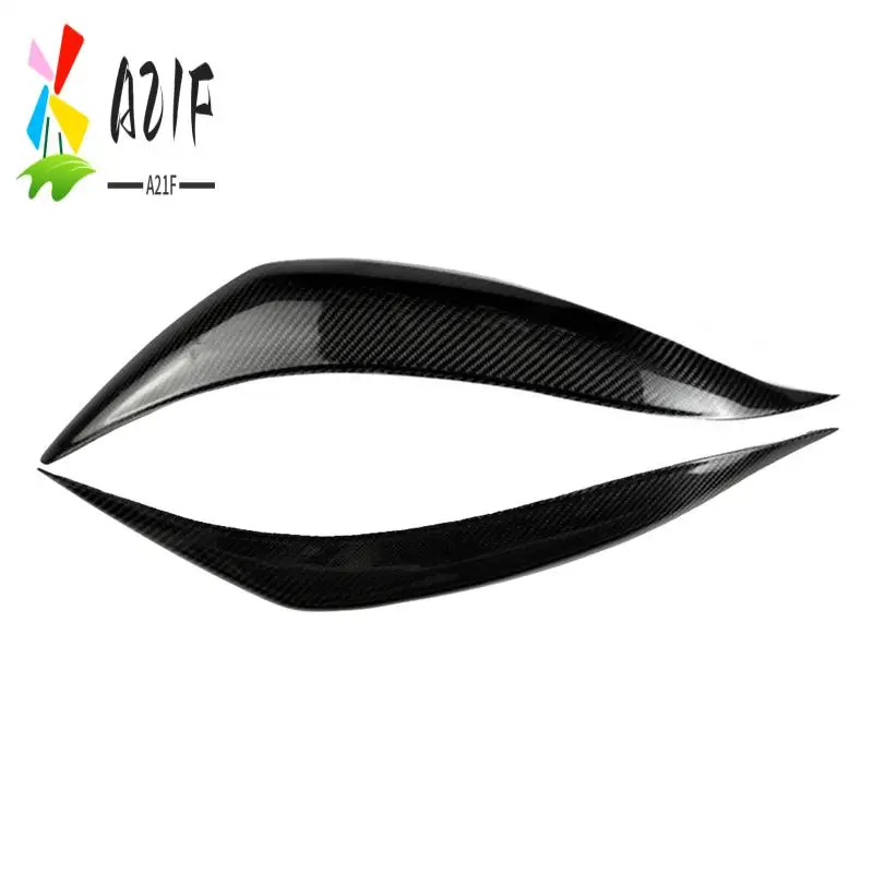 

A21F-Car Real Carbon Fiber Front Headlight Cover Head Light Lamp Eyelid Eyebrow Trim For Toyota Corolla 2011-2013