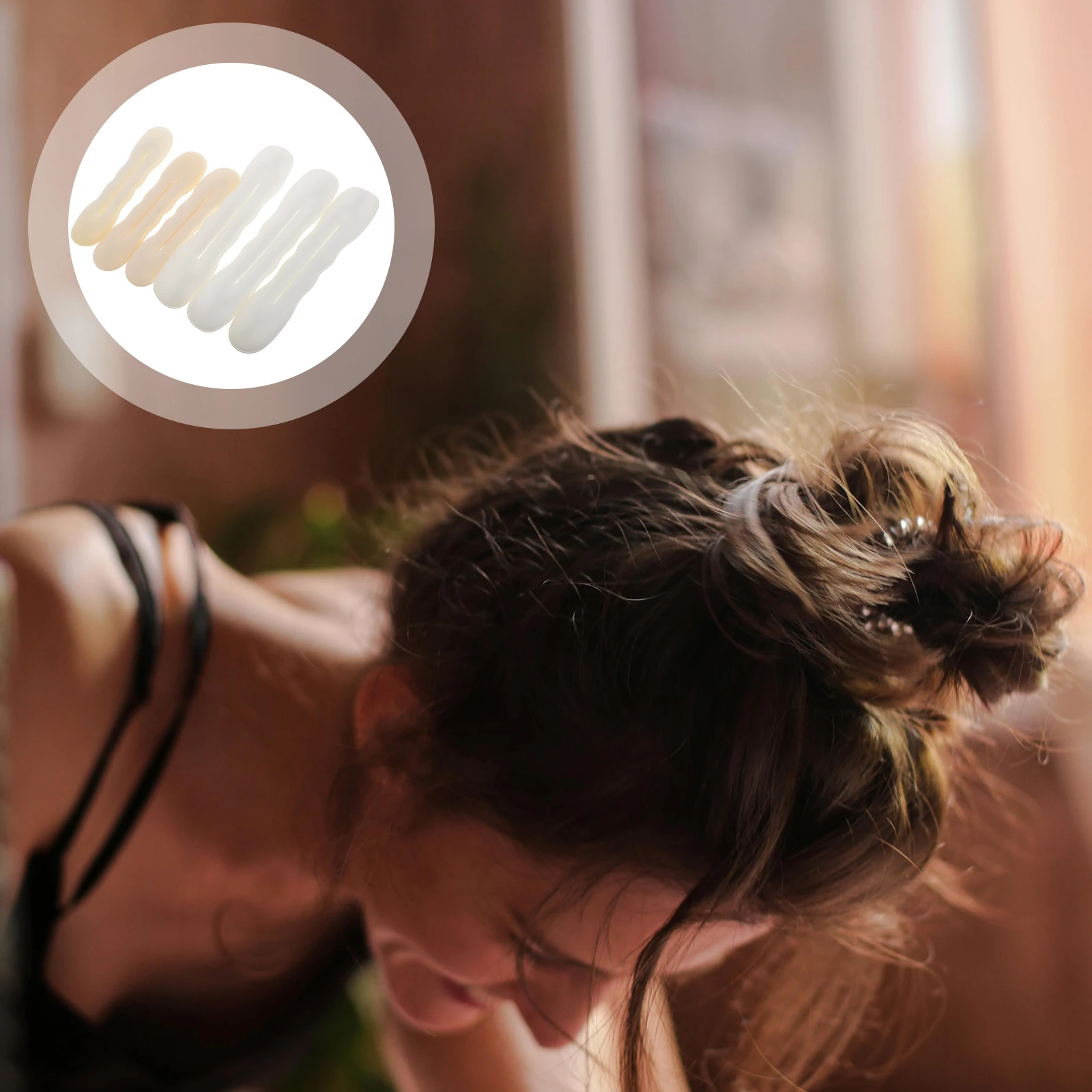 

6pcs Hair Bun Maker Tools Reusable For Long Thin Hair Styling Portable Bun Shaper For Women Daily Party Wedding Use