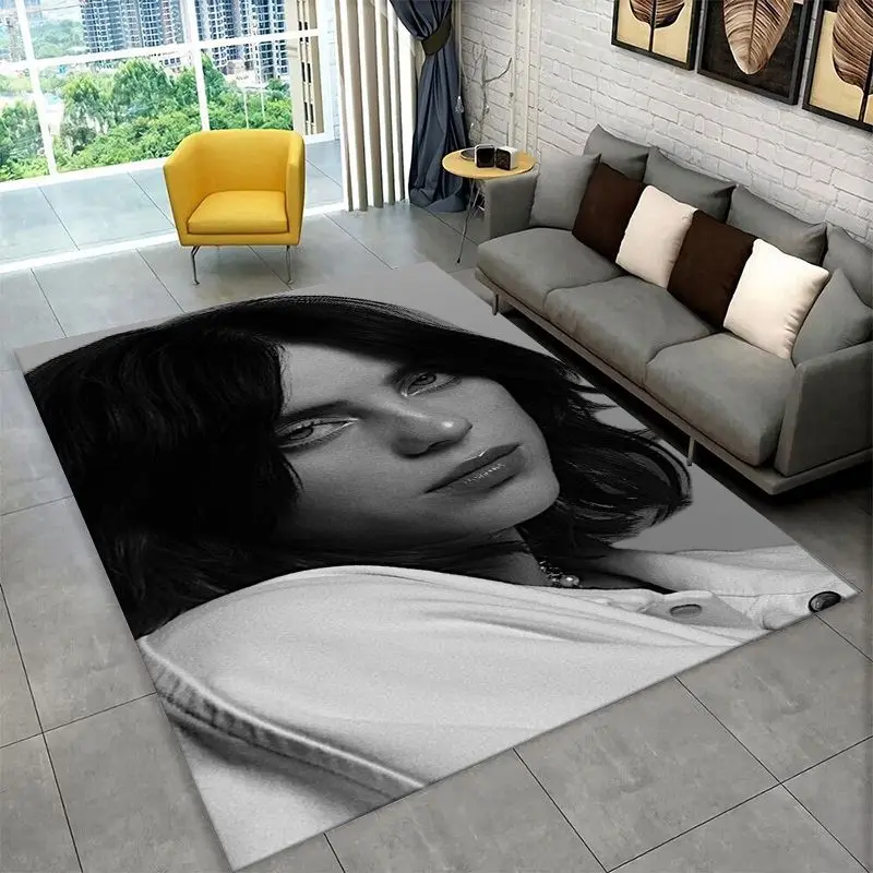 Famous Singer Billie Eilish Star Non-Slip Area Rug for Living Room,Bedroom,Playroom,Carpet Floor Mat Home Decor Rug  Room