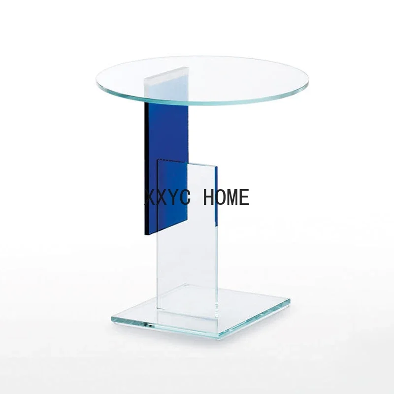 Einfacher Salontafel Licht Luxury Creative Acryl Sofa Bijzettafel Transparent Round Glass Small Tafel