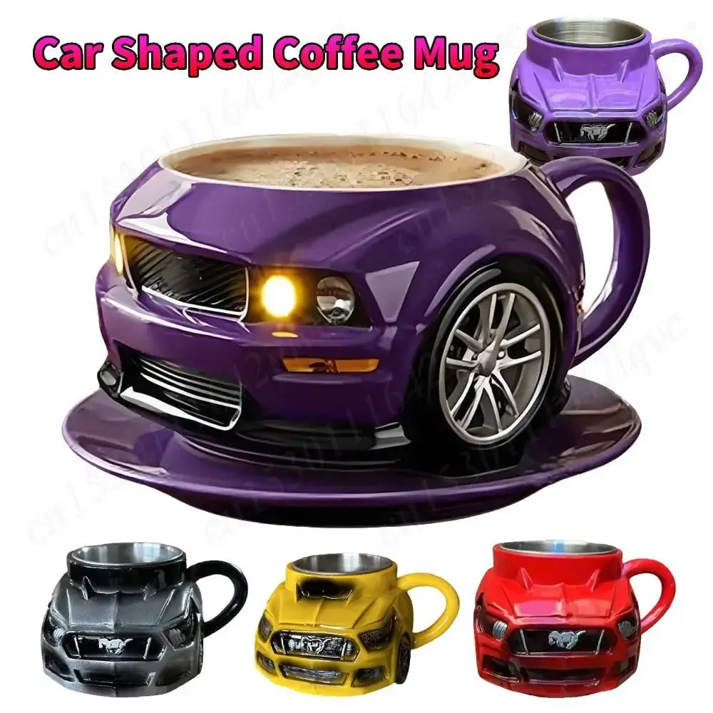 

2025 New Car Shaped Coffee Mug Creative Coffee Cup Tea Cup Gifts Novelty Drinkware for Men Boyfriend Dad Husband Car Lovers