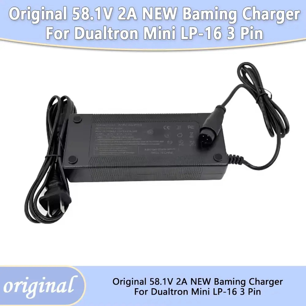 Electric Scooter Original Battery Charger 58.1V 2A New Baming For Dualtron Mini LP-16 3 Pin 52V Connector Standard Adapter