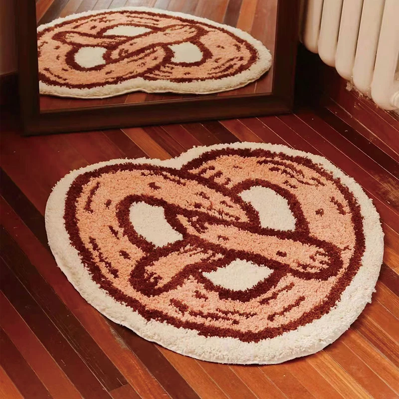 Tufting Breze Bedside Rug Soft Food Bread Mat Carpet Bathroom Floor Pad Kids Room Bedroom Doormat Aesthetic Home Warm Decor