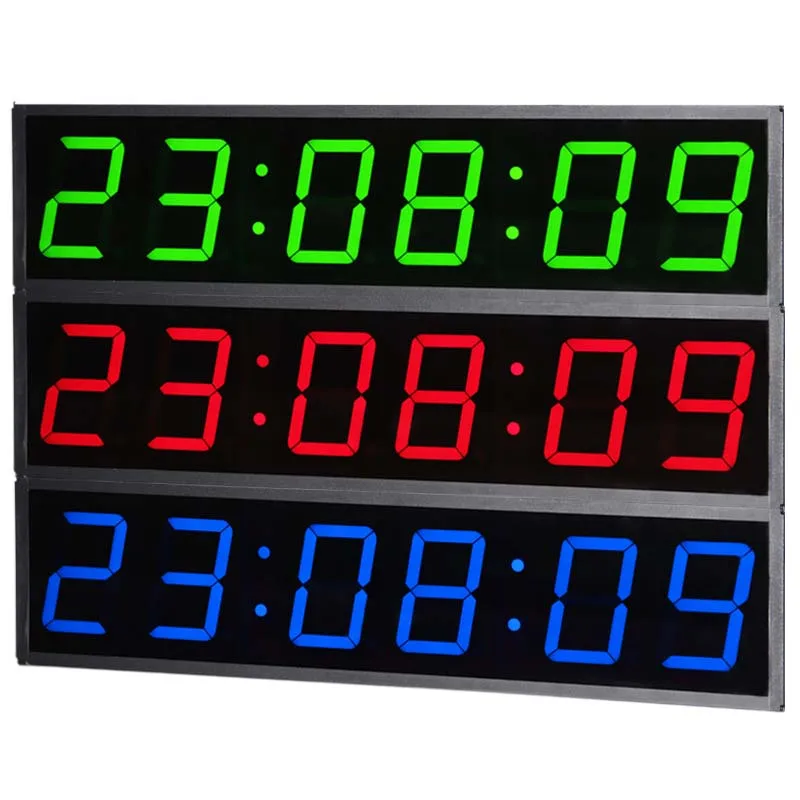 Picture 5: CHEETIE CP19 Hotsale Red Blue Green White 6-Digit 4-Inch Plastic Luminova LED Wall/Desk Clock Digital Programmable Timer