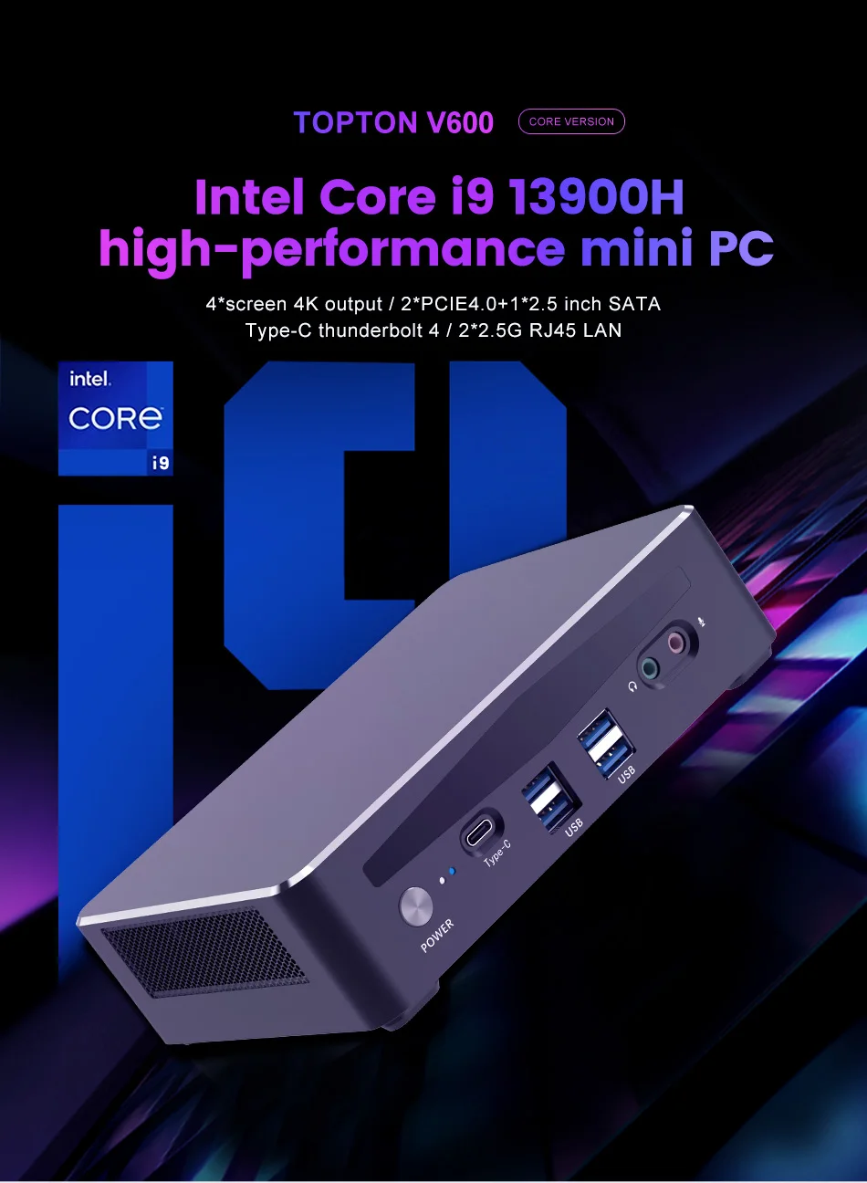 Topton Gaming Mini PC Core i9 13900H i7 Intel Thunderbolt 4 NAS