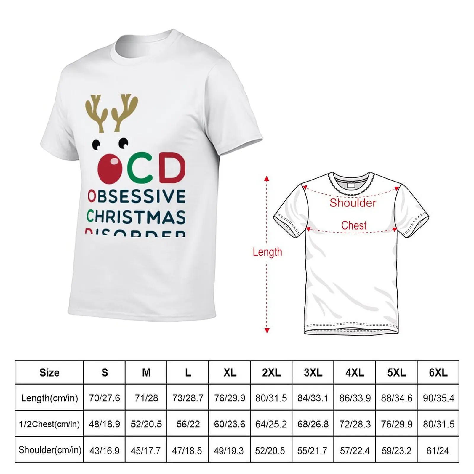 OCD OBSESSIVE CHRISTMAS DISORDER T-Shirt quick drying t-shirt man clothes mens white t shirts