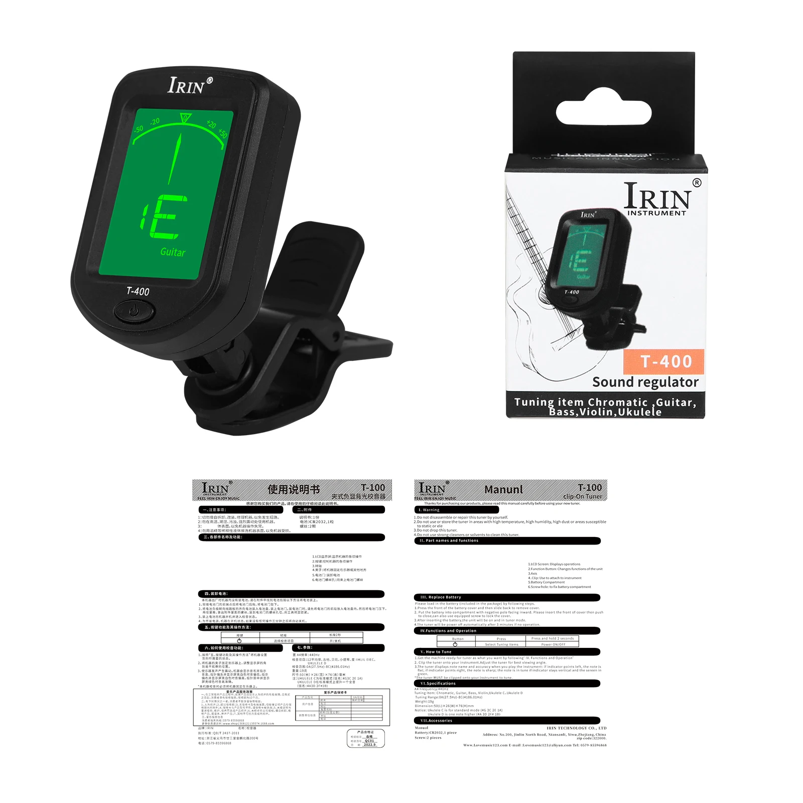 

IRIN T-400 тюнер, гитара, бас-скрипка, Dodecatonic ABS для любителей музыки и профессионалов, изысканный инструмент, прочные аксессуары