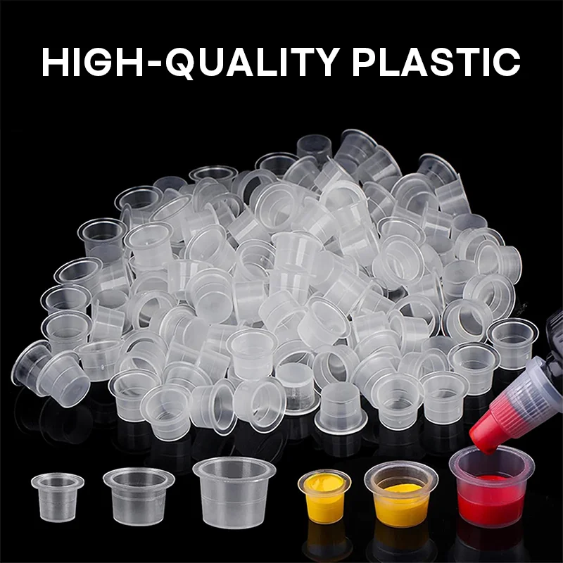 1000 قطعة POSEIDON الوشم الحبر أكواب البلاستيك المتاح الصباغ واضح حامل غطاء الحاويات تجميل دائم الوشم اكسسوارات