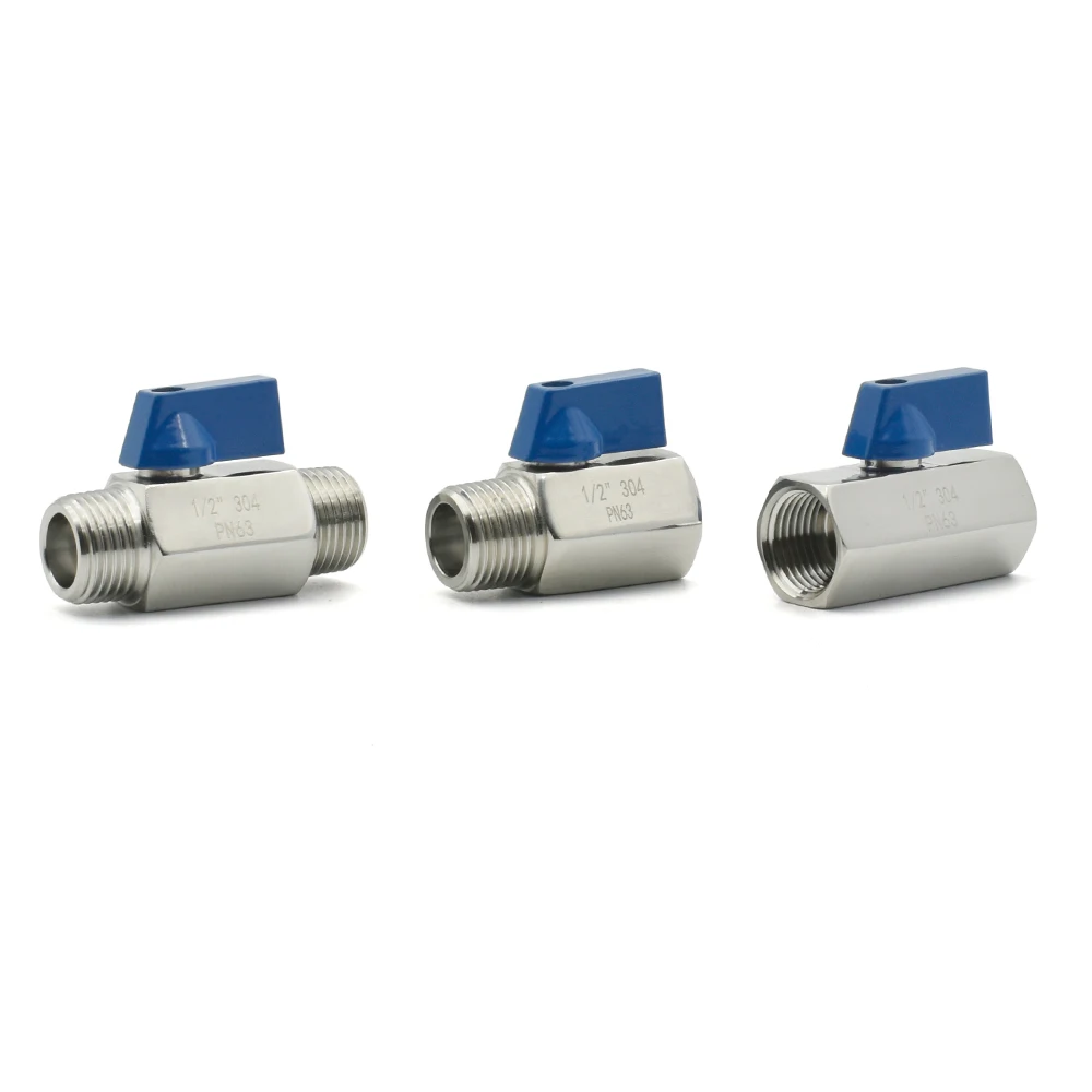 

DN6/DN8/DN15/DN20 External Thread Internal Thread Sanitary Stainless Steel SS304/316L Mini Ball Valve Water Oil Acid Self-made