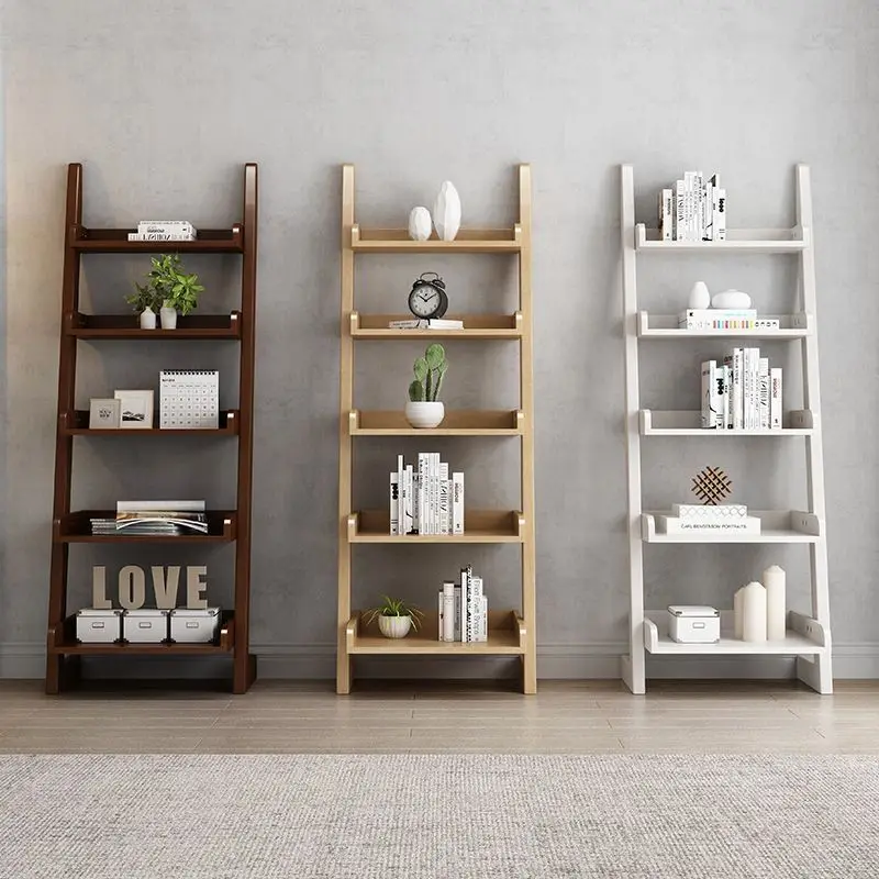 Solid Wood Shelves Living Room Bedroom Bookshelf Modern Simple Multi-layer Floor Flower Stand Japanese Creative Storage
