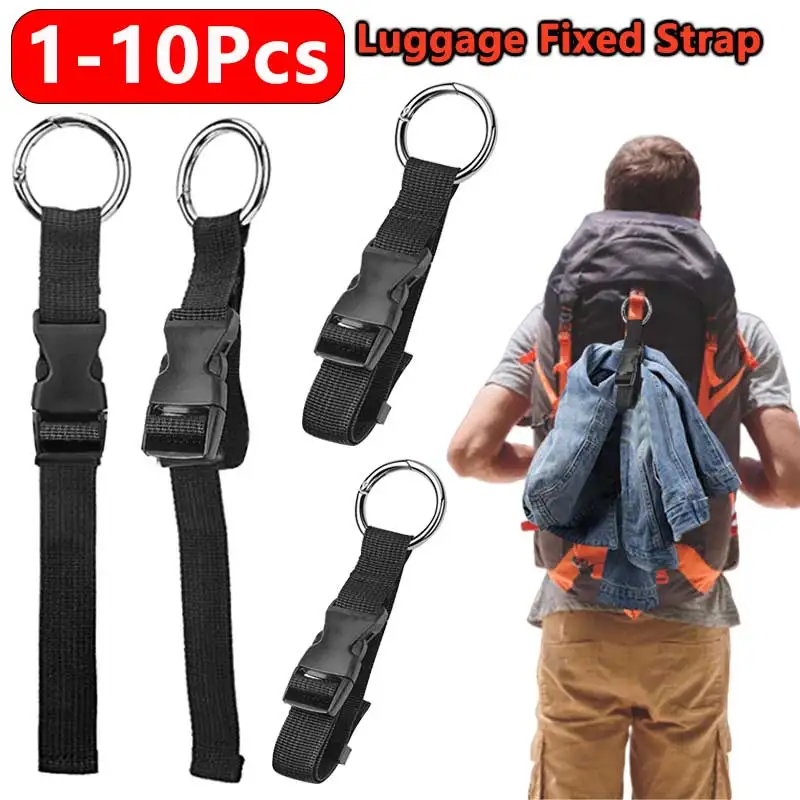 1-10Pc Luggage Fixed Strap Backpack External Strap Portable Strap With Release Buckle Add-A-Bag Luggage Strap Belt Jacket Holder