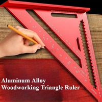 7/12 Inch Triangle Ruler Aluminum Alloy Square High-precision 90-degree Woodworking Straight Ruler Gauge Measuring Marking Tool