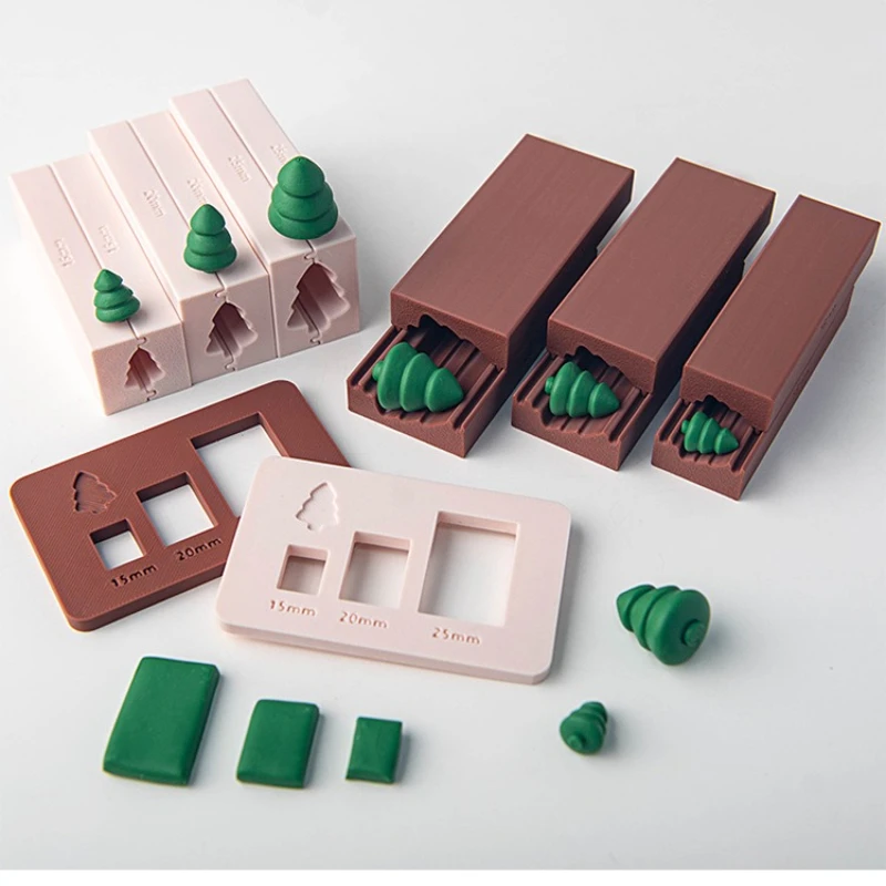 Soft Pottery Clay Three-dimensional Christmas Tree Mold Rubbing Small Tree Auxiliary Mold Earrings Pendant Diy Pasta Baking Tool