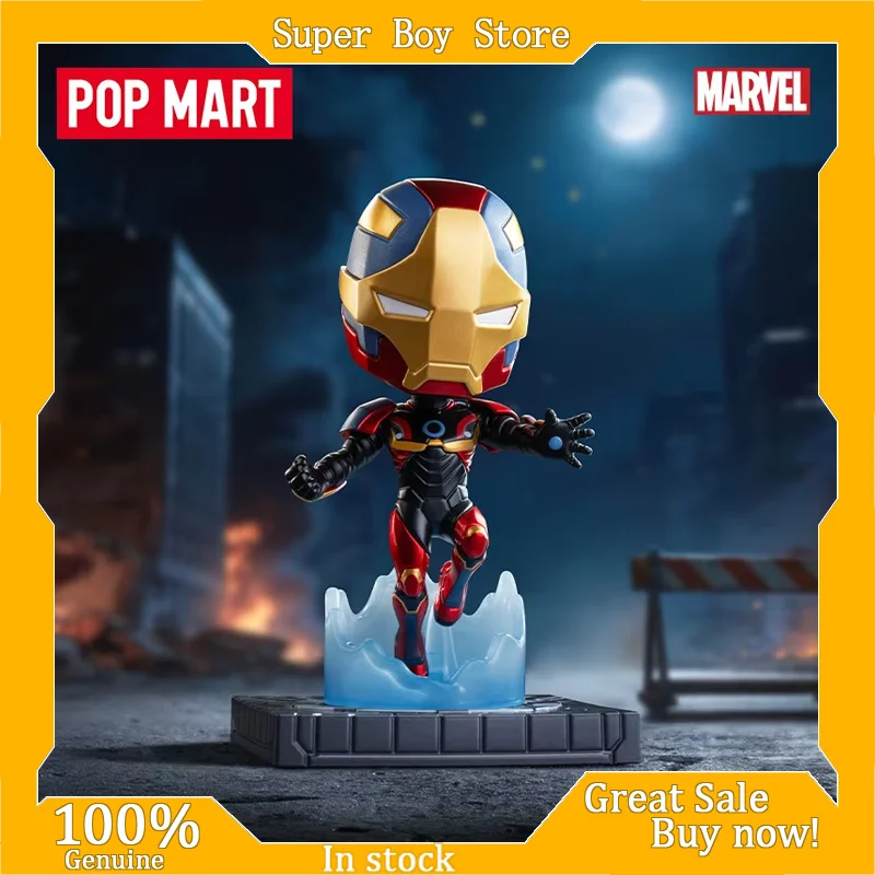 

POP Mart Marvel Iron Man Chronicles Series Blind Box Collectible Figurine Desktop Display Ornament Surprise Toy Collectors Gift
