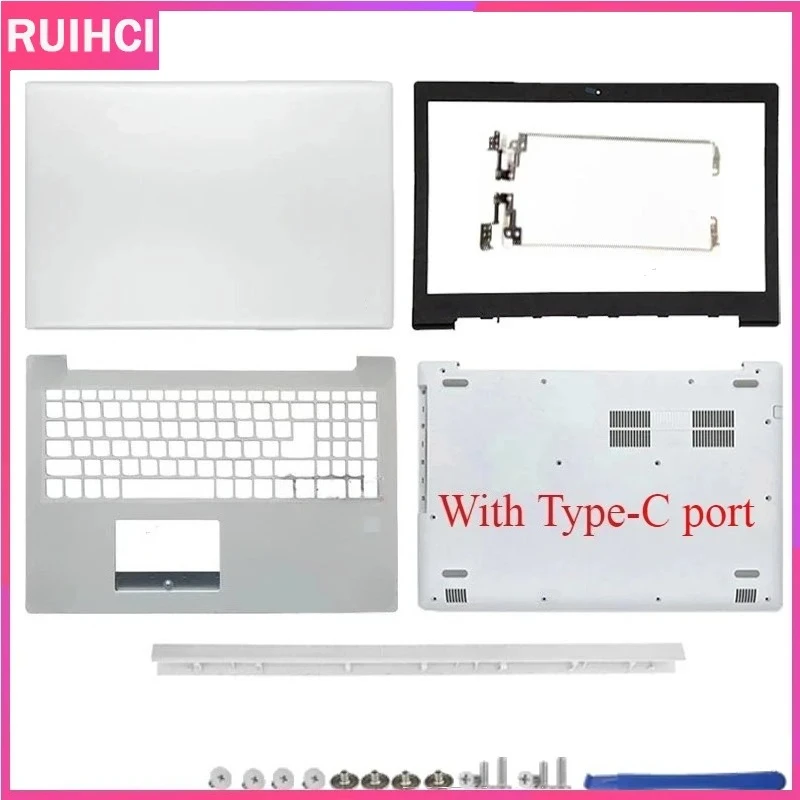 Carcasa para Portátil Lenovo IdeaPad 330-15 330-15IKB 330-15ISK 330-ABR 330-IGM, Cubierta Trasera, Bisel LCD, Reposamanos, Base Inferior, Bisagras, Color Blanco