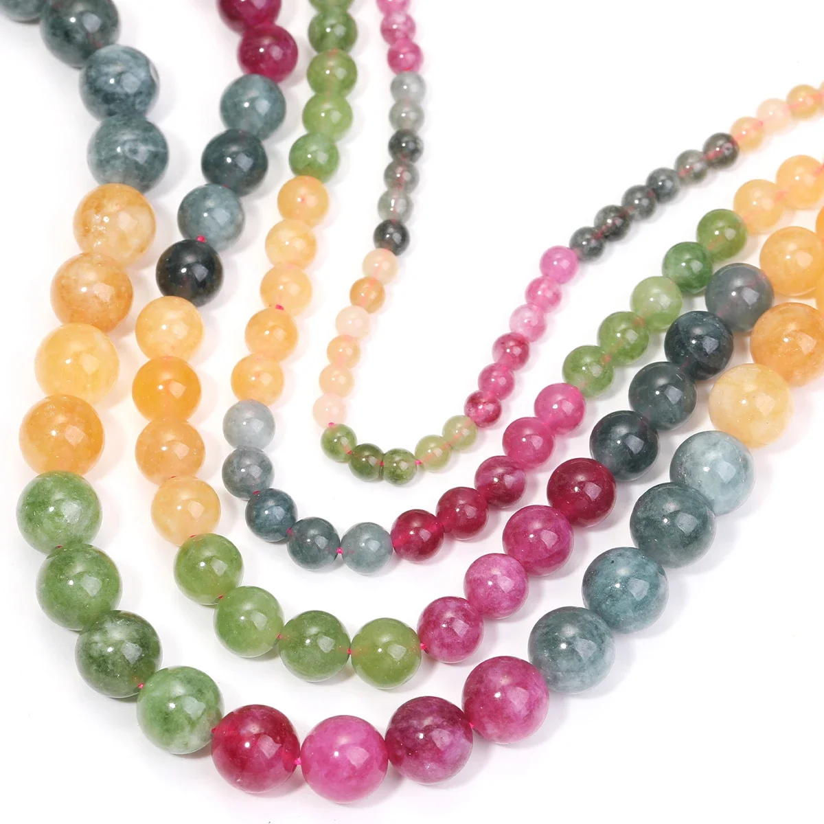 Regenbogen Turmalin Lose Perlen 4/6/8/10mm DIY Schmuck Machen Schlüsselbein Ketten Ethnischen Stil Armbänder Frieden Segen Diy Perlen