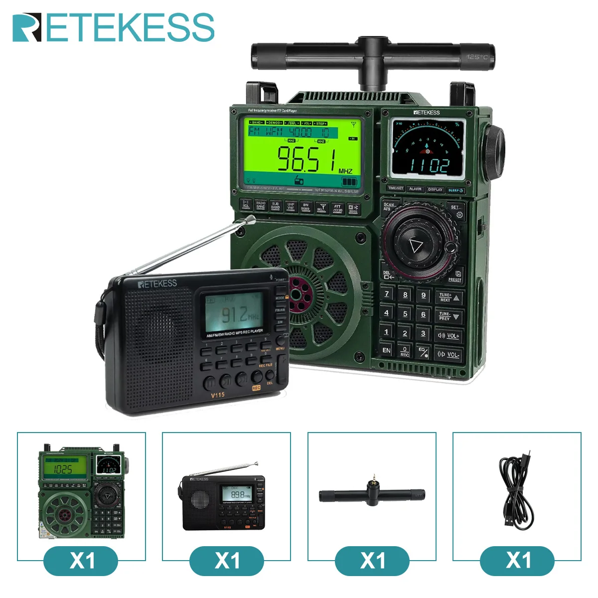 Retekess TR113 ポータブルラジオフラッグシップフィーバーレシーバー