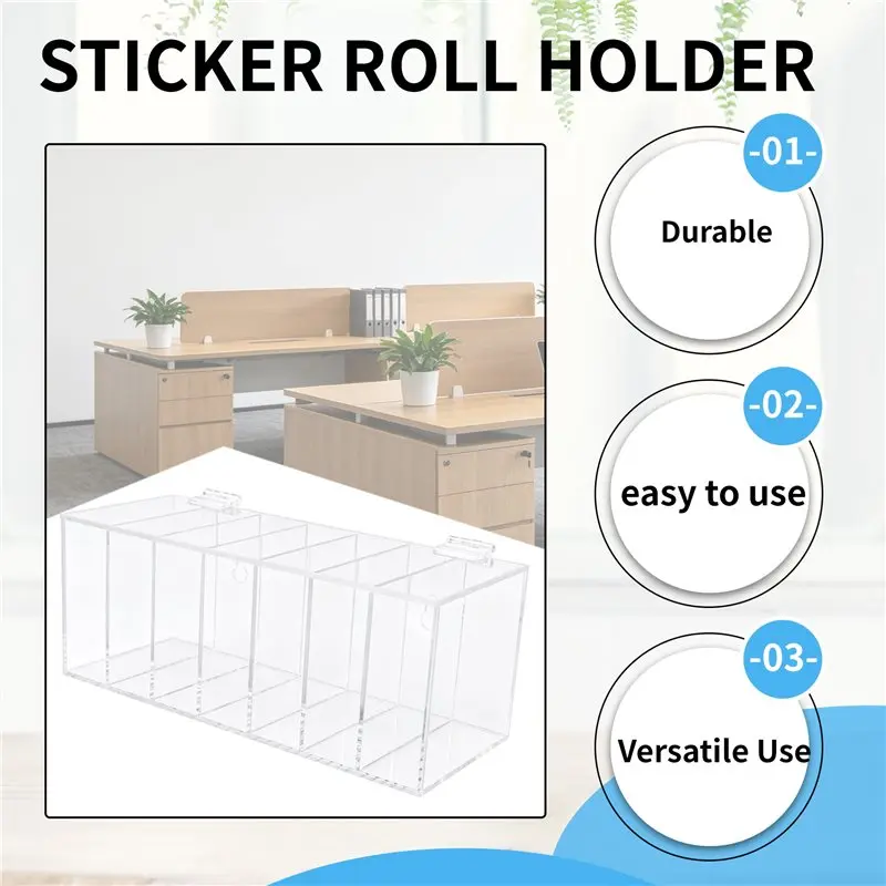A76I-Acrylic Day Of The Week Covered Label Dispenser 7-Slot Dispenser Day Of The Wall Mount Sticker Roll Dispenser (No Label)