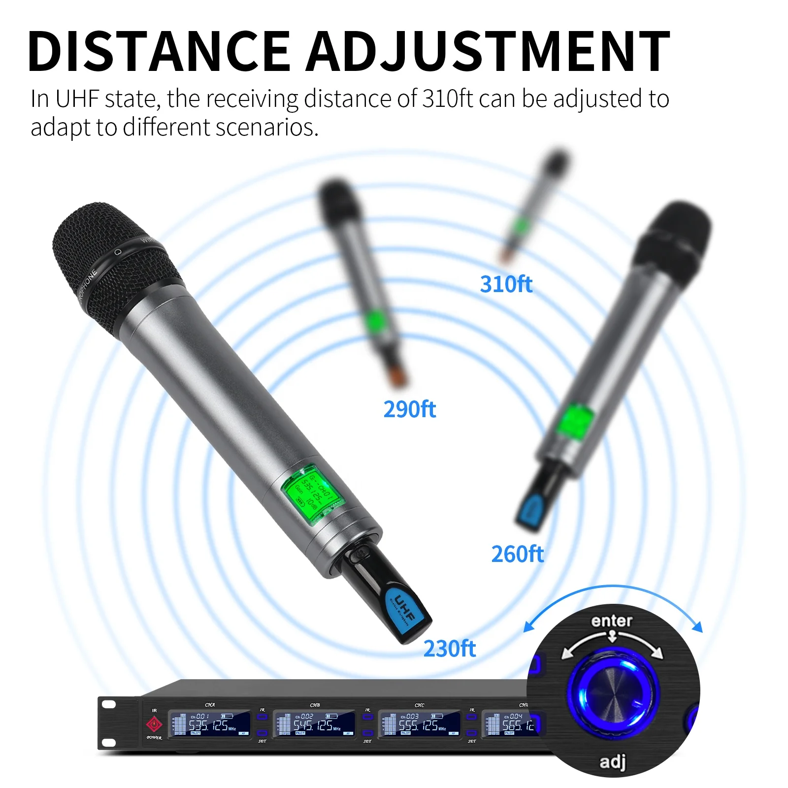 

2025 hot sale Xtuga Dual Mode UHF Switch True Diversity System 4 Handheld Microphone Wireless Mic
