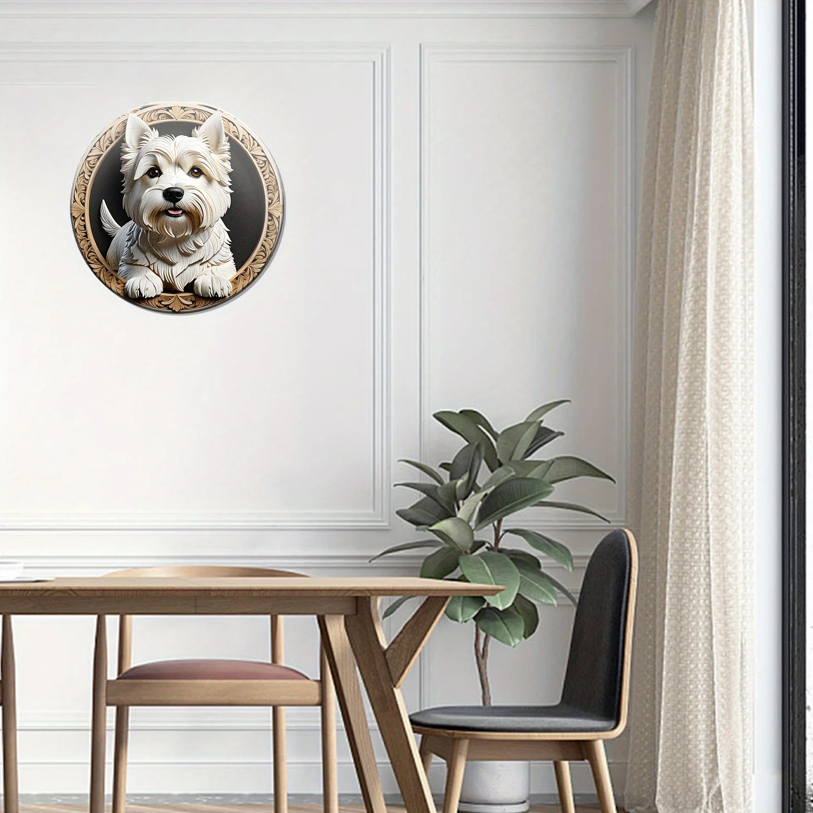 West Highland White Terrier Sign - Cute Dog Sign, Suitable For Cafe Bedroom Wall Decor, Art Aesthetic, Holiday Gift (20cm*20cm)