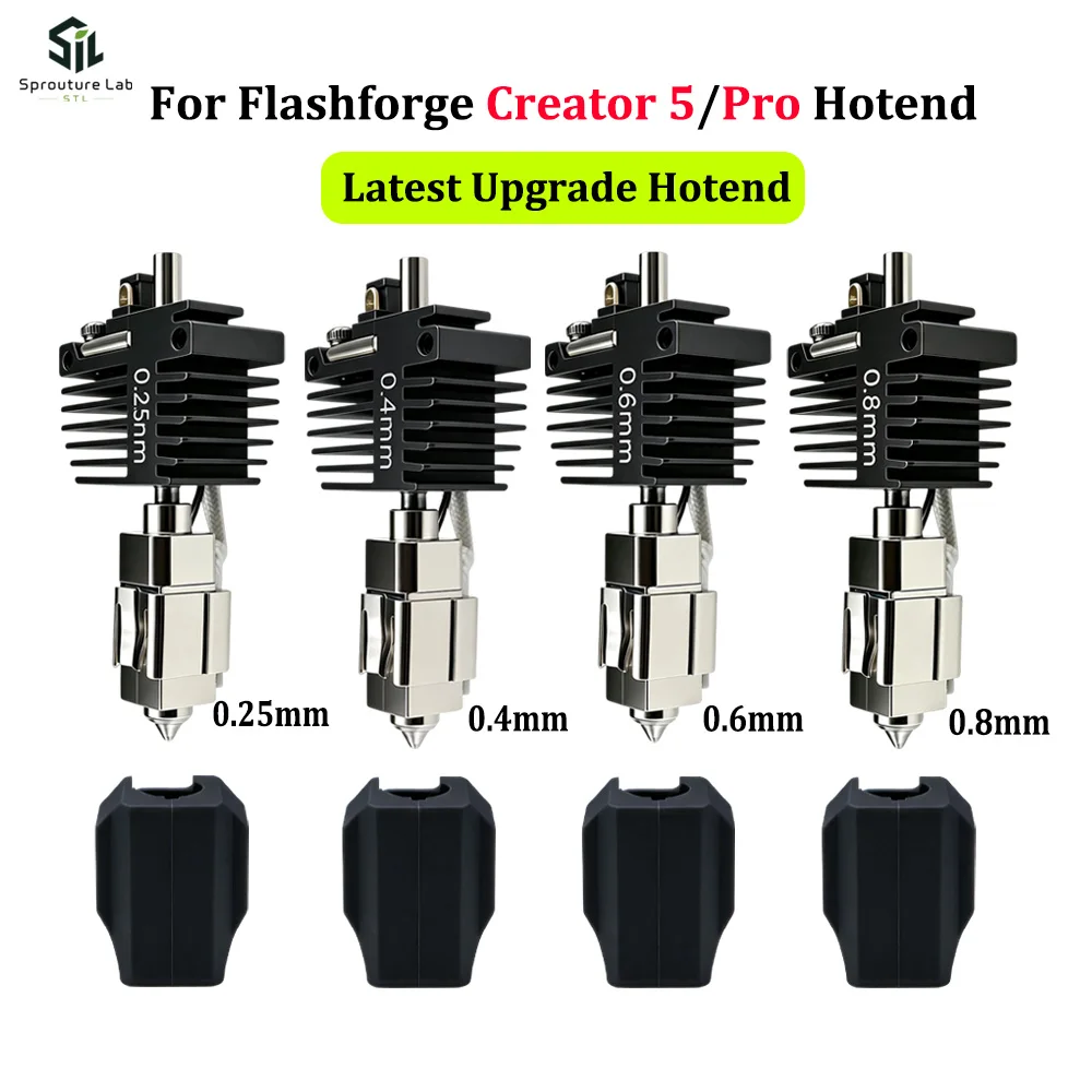 Upgrade For FLASHFORGE Creator 5 / Creator 5 Pro Nozzle C5 Hotend Hardened Steel 0.25 0.4 0.6 0.8mm Creator 5 Extruder Parts
